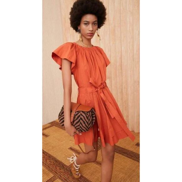 Ulla Johnson | Mae Mini Dress in Coral | Sz 2 - Picture 1 of 12